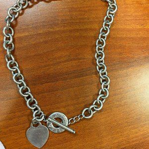 Tiffany and Co. 925 Heart Tag Toggle Necklace
